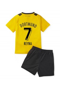 Fotbalové Dres Borussia Dortmund Giovanni Reyna #7 Dětské Domácí Oblečení 2022-23 Krátký Rukáv (+ trenýrky)